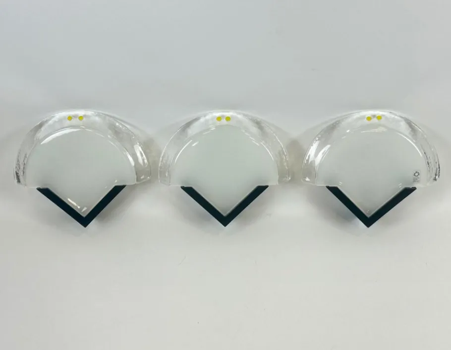Sale Pamono Wall Lamps with Murano Glass from Leucos, 1980s, Set of 3