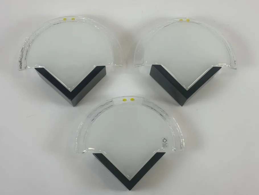 Sale Pamono Wall Lamps with Murano Glass from Leucos, 1980s, Set of 3
