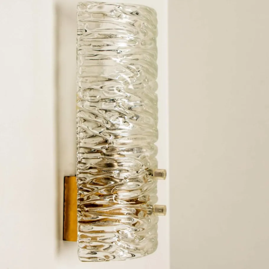 Sale Pamono Wall Light in Handmade Brass and Glass by J.T. Kalmar, 1960