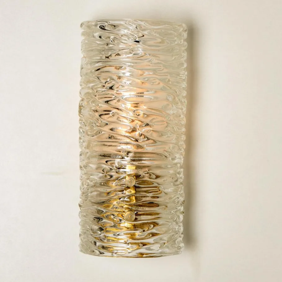 Sale Pamono Wall Light in Handmade Brass and Glass by J.T. Kalmar, 1960