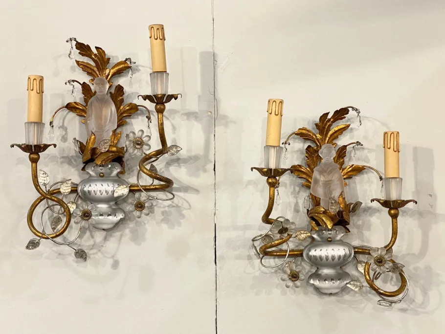 Sale Pamono Wall Lights from Maison Baguès, 1960s, Set of 2