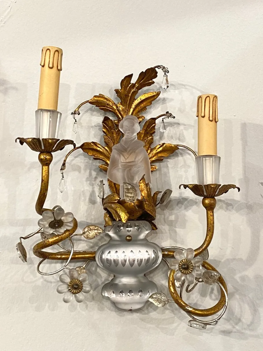 Sale Pamono Wall Lights from Maison Baguès, 1960s, Set of 2