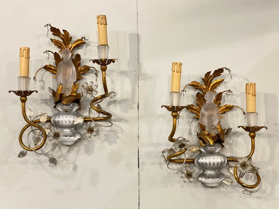 Sale Pamono Wall Lights from Maison Baguès, 1960s, Set of 2