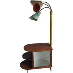 Online Pamono Walnut Cocktail Cabinet Light from Wilhelm Krechlok Kg, 1950s