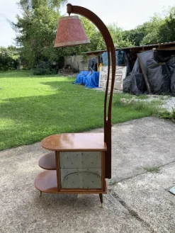 Online Pamono Walnut Cocktail Cabinet Light from Wilhelm Krechlok Kg, 1950s