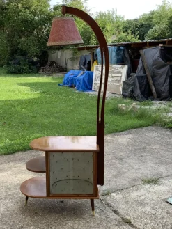 Online Pamono Walnut Cocktail Cabinet Light from Wilhelm Krechlok Kg, 1950s