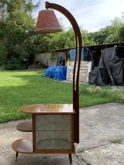 Online Pamono Walnut Cocktail Cabinet Light from Wilhelm Krechlok Kg, 1950s