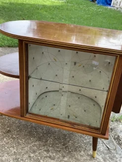 Online Pamono Walnut Cocktail Cabinet Light from Wilhelm Krechlok Kg, 1950s