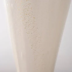 Best Pamono White and Gold Blown Murano Glass Table Lamps, Italy, 1980s