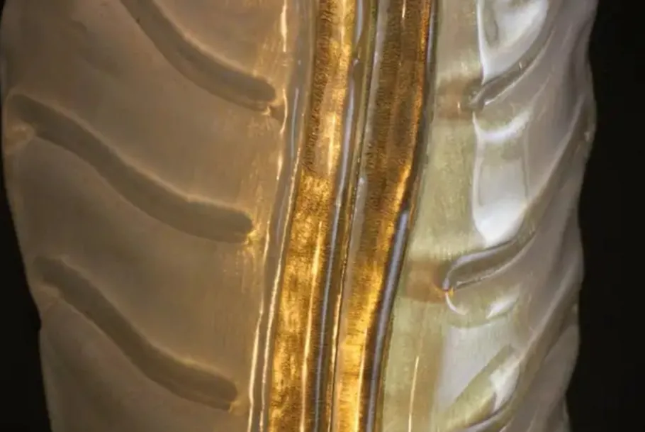 Sale Pamono White and Gold Murano Glass Wall Lights in the Shape of Leaves, Set of 2