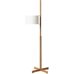 Hot Pamono White and Oak TMM Floor Lamp by Miguel Milá