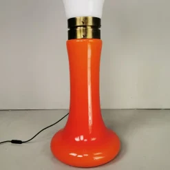 Outlet Pamono White and Orange Glass Lamp by Birille Nason for Mazzega, 1970s