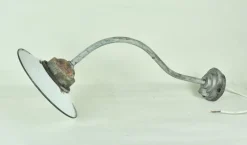 Best Pamono White Enameled Metal Garden Light, 1940s