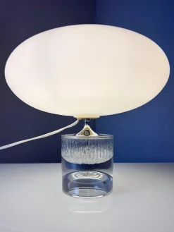Sale Pamono White Glass Table Lamp by Daum Nancy