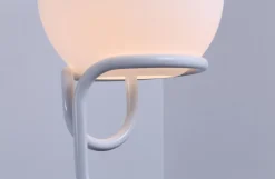 Online Pamono White Iron and Glass Globe Floor Lamp by Aldo Van Den Nieuwelaar, 1970s