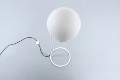 Online Pamono White Iron and Glass Globe Floor Lamp by Aldo Van Den Nieuwelaar, 1970s