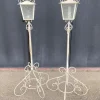 Online Pamono White Lacquered Wrought Iron Floor Lamps, 1950s, Set of 2