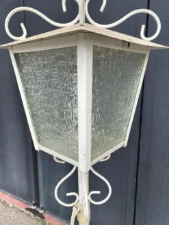 Online Pamono White Lacquered Wrought Iron Floor Lamps, 1950s, Set of 2