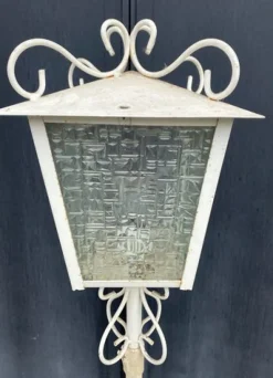 Online Pamono White Lacquered Wrought Iron Floor Lamps, 1950s, Set of 2