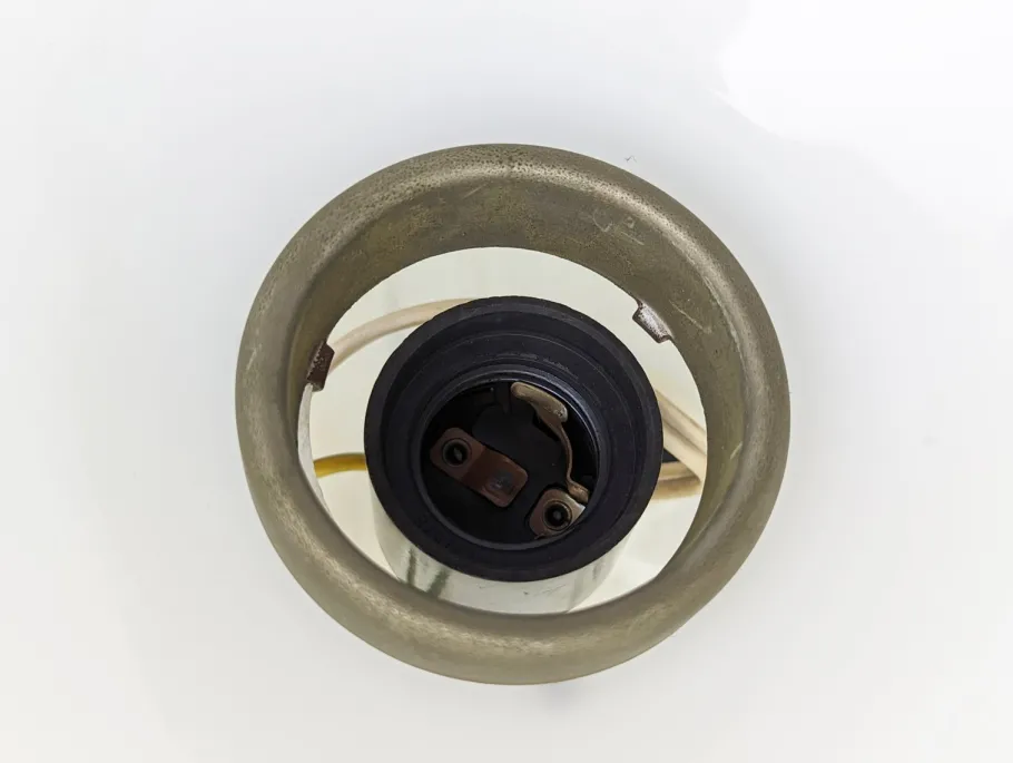 Sale Pamono White Opaline Glass and Metal Velella Ceiling Lamp by Achille Castiglioni for Flos, 1960s