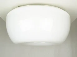 Sale Pamono White Opaline Glass and Metal Velella Ceiling Lamp by Achille Castiglioni for Flos, 1960s