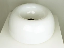 Sale Pamono White Opaline Glass and Metal Velella Ceiling Lamp by Achille Castiglioni for Flos, 1960s