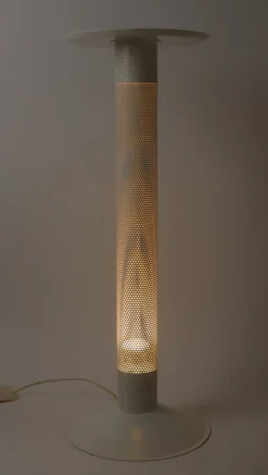 Discount Pamono White Perforated Metal Floor Lamp from Ikea, 1980s