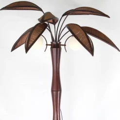 Pamono Wooden Coconut Tree Floor Lamp, 1970s
