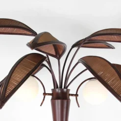 Pamono Wooden Coconut Tree Floor Lamp, 1970s