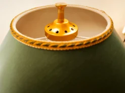 Online Pamono Wooden Floor Lamp with Glass Top and Lampshade