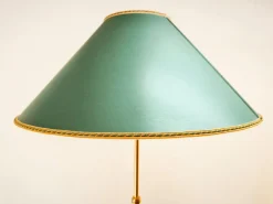 Online Pamono Wooden Floor Lamp with Glass Top and Lampshade