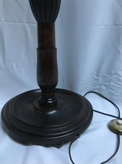 Hot Pamono Wooden Spiral Floor Lamp, 1940s