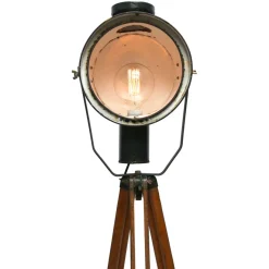 Online Pamono Wooden Tripod Floor Spot Light, 1950s