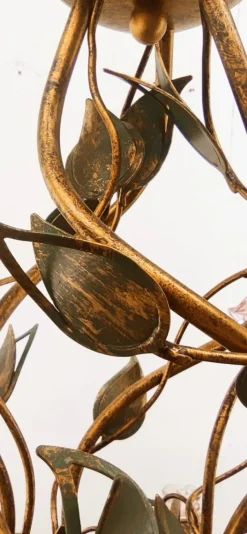 Sale Pamono Wrought Iron Chandelier with Vitri in Pink Murano