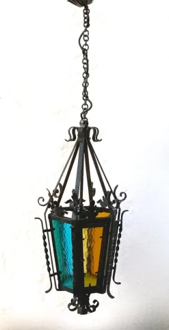 Sale Pamono Wrought Iron Pendant Lantern, 1950s