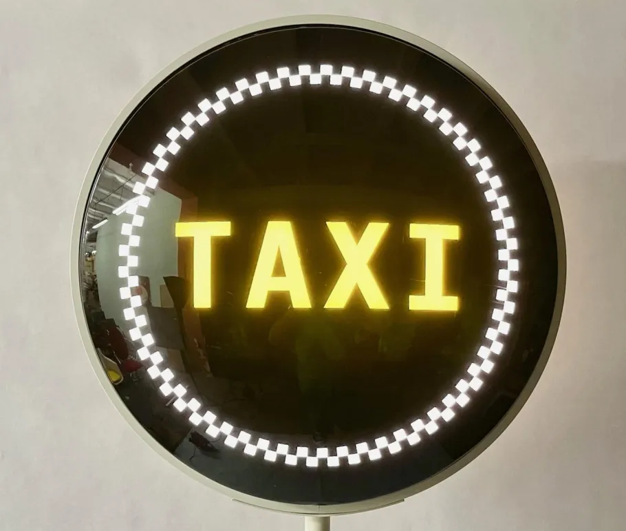 Best Pamono Yellow Cab New York Taxi Floor Lamp/Sign, 1990s
