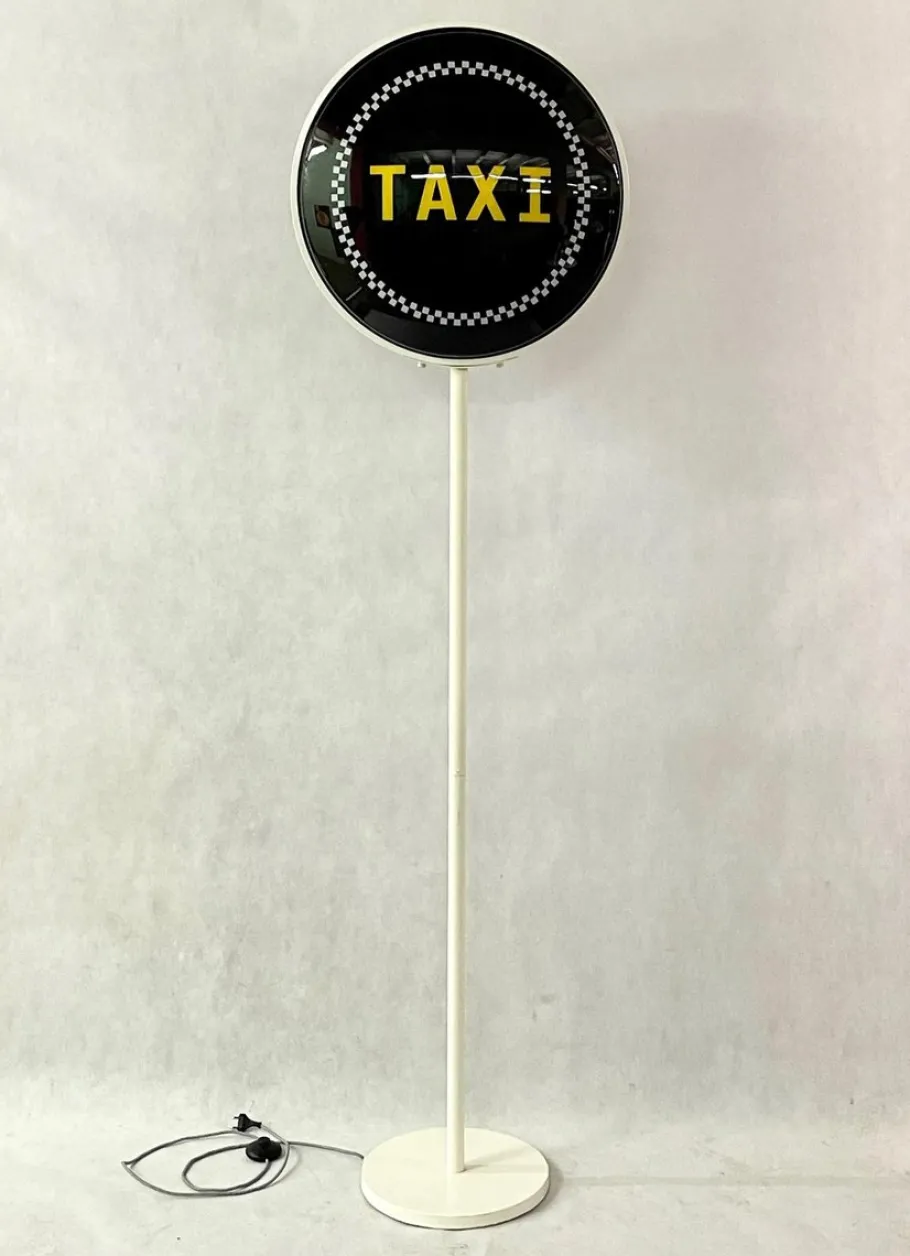 Best Pamono Yellow Cab New York Taxi Floor Lamp/Sign, 1990s