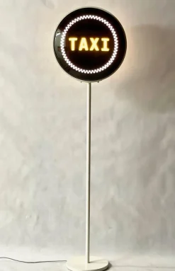 Best Pamono Yellow Cab New York Taxi Floor Lamp/Sign, 1990s