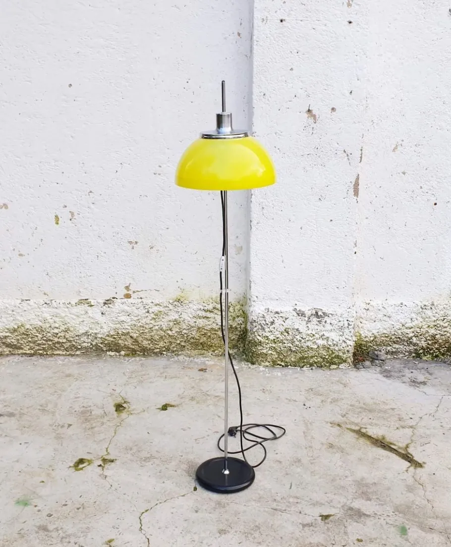 Best Pamono Yellow Model Faro Floor Lamp by Luigi Massoni for Guzzini, 1971