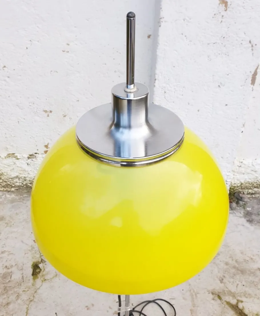 Best Pamono Yellow Model Faro Floor Lamp by Luigi Massoni for Guzzini, 1971